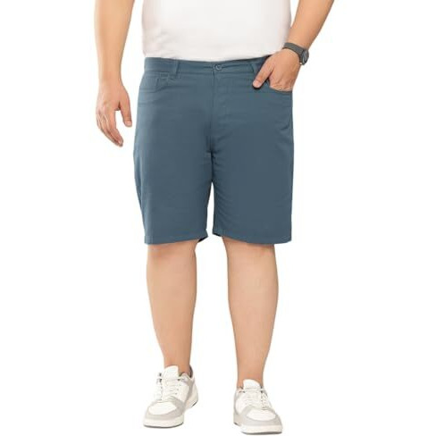 Thomas Scott Men Plus Size Cotton Chino Shorts(Tss098_Teal_42)