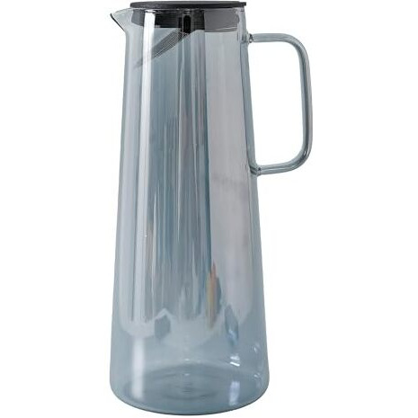 Umai Borosilicate Glass Water Jug With Airtight Lid (1.8L) | Glass Jar For Water With Handle | Water Storage Containers | Glass Jug For Water | Water Jugs For Dining Table | Detox Water Jar (Blue)
