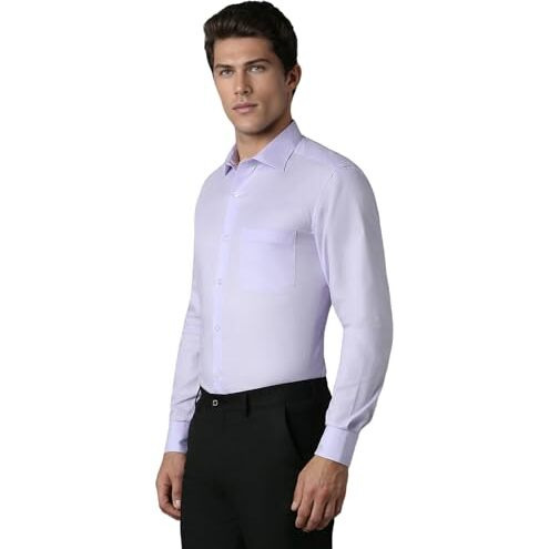 Louis Philippe Men's Cotton Solid Classic Fit Shirt (Lpsfmclpn84081_Lilac, 42