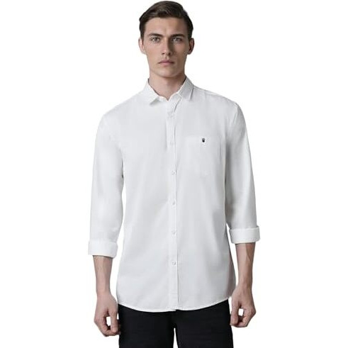Louis Philippe Men's Cotton Slim Fit Shirt (Lrsfnslpv93180_White,39