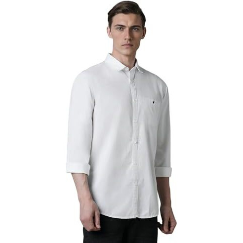 Louis Philippe Men's Cotton Slim Fit Shirt (Lrsfnslpv93180_White,39