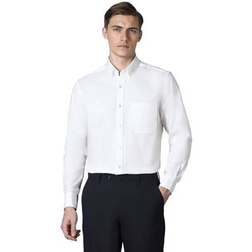 Louis Philippe Cotton Men's Classic Fit Shirt (Lpsfmclpg89904_White, 42