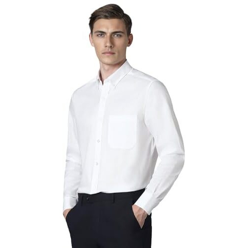 Louis Philippe Cotton Men's Classic Fit Shirt (Lpsfmclpg89904_White, 42