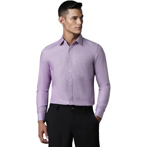 Louis Philippe Men's Cotton Slim Fit Shirt (Lpsfmslf307233_Lilac,42
