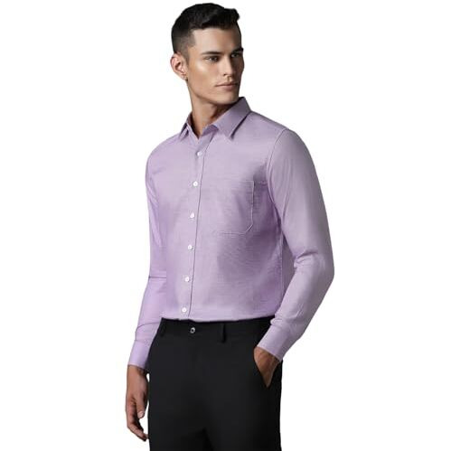 Louis Philippe Men's Cotton Slim Fit Shirt (Lpsfmslf307233_Lilac,42