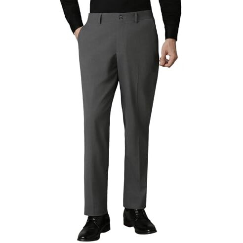 Louis Philippe Men's Regular Mid Rise Pants (Lptfmrgbn67334_Grey