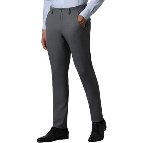 Louis Philippe Men's Mid Rise Slim Pants (Lptfmssb999341_Grey, 36