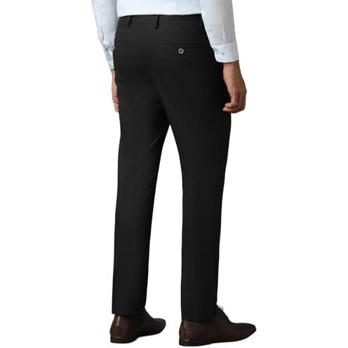 Louis Philippe Men's Mid Rise Slim Pants (Lptfmssbf80665_Black, 34