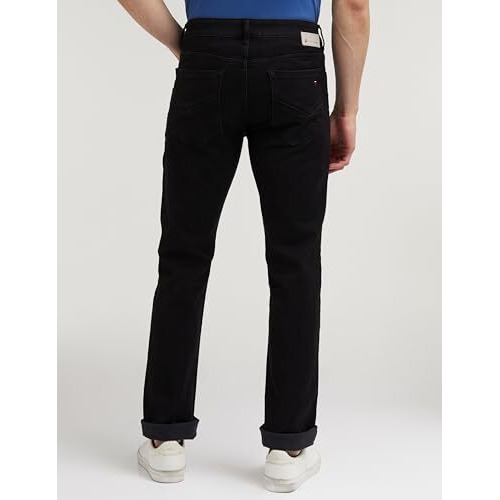 Louis Philippe Men's Slim Mid Rise Jeans (Lrdncslpb23779_Black, 34)