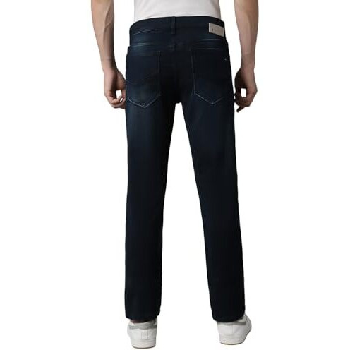 Louis Philippe Men's Slim Jeans (Lrdncslpr07300_Navy, Mid Rise