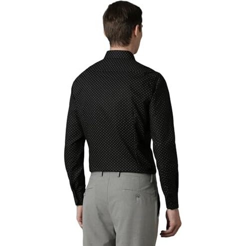 Louis Philippe Men's Solid Slim Fit Shirt (Lpsfmslfg73841_Black