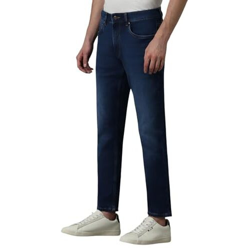 Louis Philippe Men's Regular Jeans (Lrdncctpf61397_Blue, Mid Rise, 32