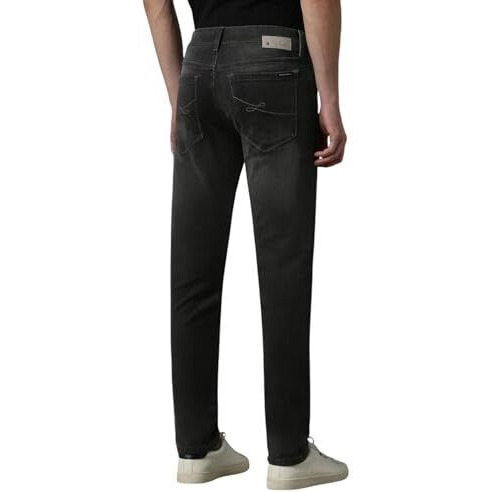Louis Philippe Men's Slim Low Rise Jeans (Lrdncsspi81274_Black, 34