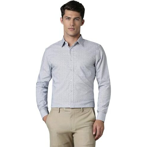 Louis Philippe Men's Solid Slim Fit Shirt (Lpsfmslfz87994_Medium Blue