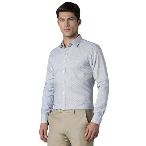 Louis Philippe Men's Solid Slim Fit Shirt (Lpsfmslfz87994_Medium Blue