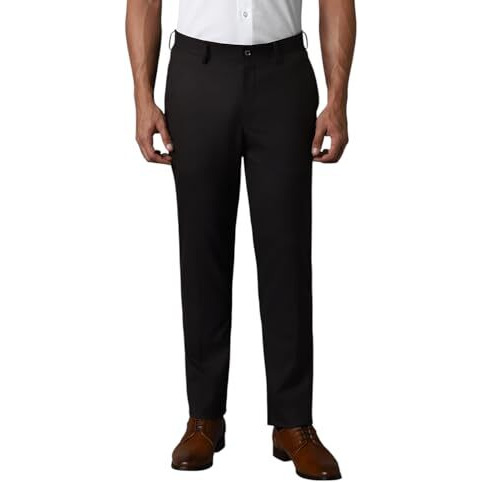 Louis Philippe Men's Slim Pants (Lptfmslb109377_Black 2