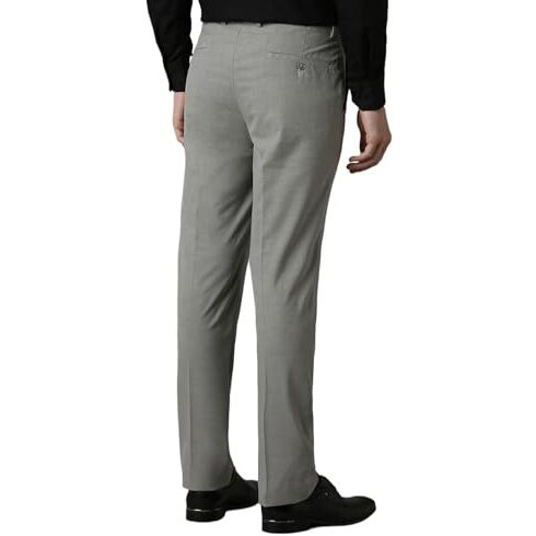 Louis Philippe Men's Slim Mid Rise Pants (Lptfmslba59913_Light Grey, 32)