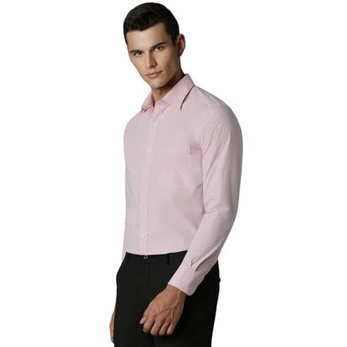 Louis Philippe Men's Cotton Classic Fit Shirt (Lpsfmclp576401_Pink, 40