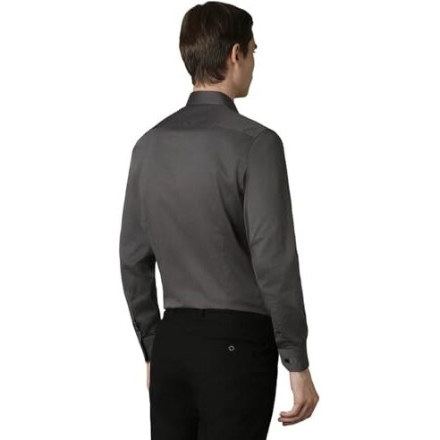 Louis Philippe Men's Cotton Slim Fit Shirt (Lpsfmslfk09086_Grey, 39