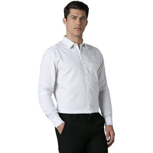 Louis Philippe Men's Cotton Slim Fit Shirt (Lpsfmslpu64122_White, 40