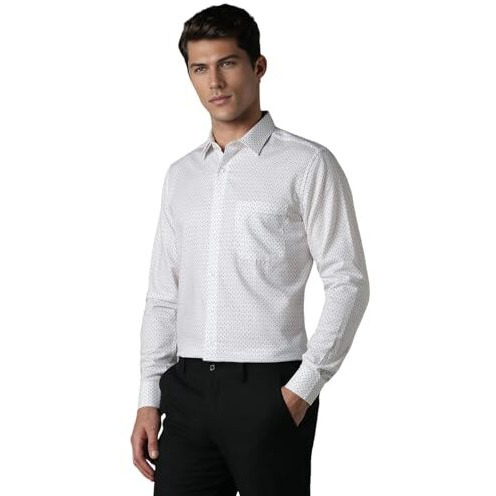 Louis Philippe Men's Checkered Slim Fit Shirt (Lpsfmslp833029_Green