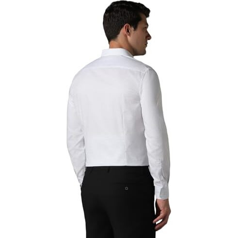 Louis Philippe Men's Checkered Slim Fit Shirt (Lpsfmslpf90405_White