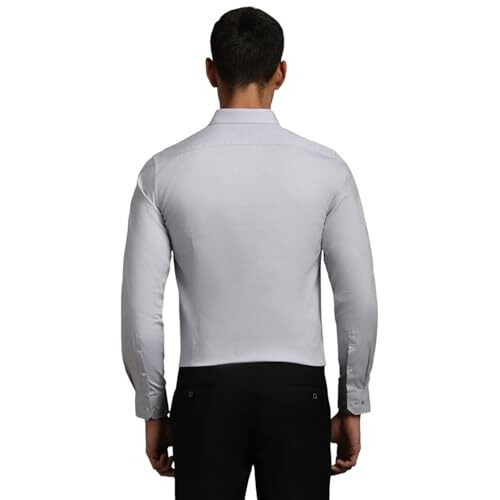 Louis Philippe Men's Solid Slim Fit Shirt (Lpsfmslpy04144_Grey