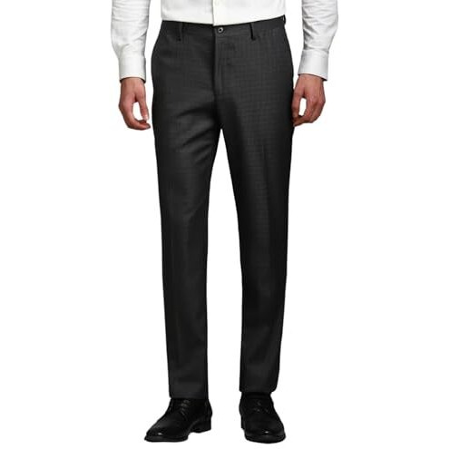 Louis Philippe Men's Slim Fit Pants (Lptfmslfu57437_Charcoal