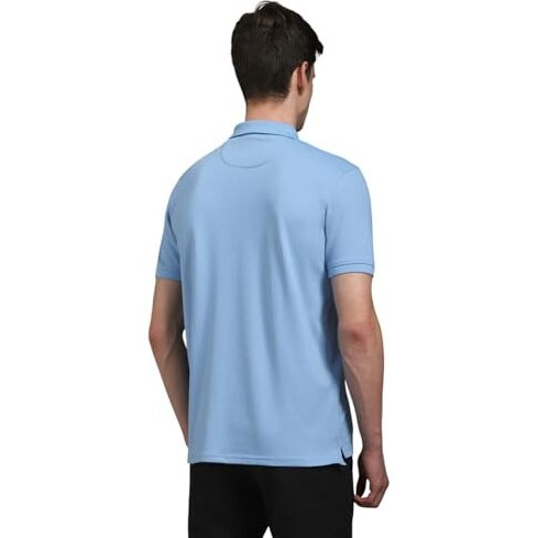 Louis Philippe Men's Solid Regular Fit T-Shirt (Lpkpmrgbt94094_Light Blue