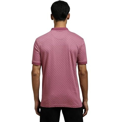 Louis Philippe Men's Solid Regular Fit T-Shirt (Lpkpmrgbc59992_Pink