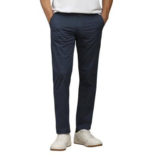 Louis Philippe Men's Slim Casual Pants (Lytfcslp551483_Navy