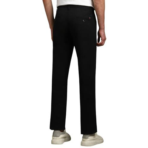 Louis Philippe Men's Slim Casual Mid Rise Pants (Lytfcslpg44798_Black, 34