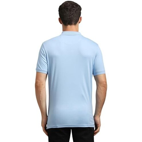 Louis Philippe Men's Solid Regular Fit T-Shirt (Lpkpmrgb646075_Blue