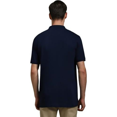 Louis Philippe Men's Solid Regular Fit T-Shirt (Lpkwmrgb184193_Navy