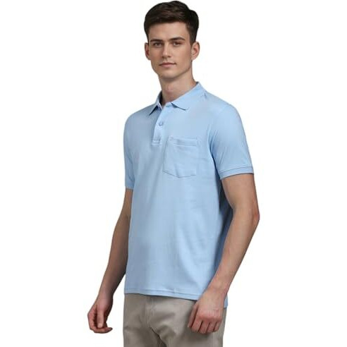 Louis Philippe Men's Solid Regular Fit T-Shirt (Lpkwmrgbz98947_Blue