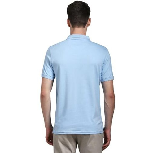 Louis Philippe Men's Solid Regular Fit T-Shirt (Lpkwmrgbz98947_Blue