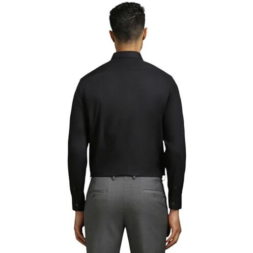 Louis Philippe Men's Solid Classic Fit Shirt (Lpsfmclp122854_Black