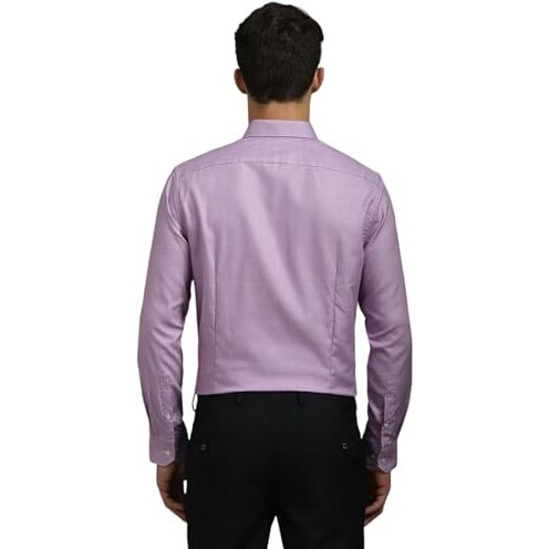 Louis Philippe Men's Cotton Checkered Slim Fit Shirt (Lpsfmslf848240_Purple, 40