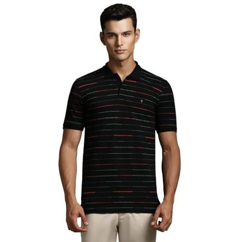 Louis Philippe Men's Solid Slim Fit T-Shirt (Lykpcslpe27914_Charcoal