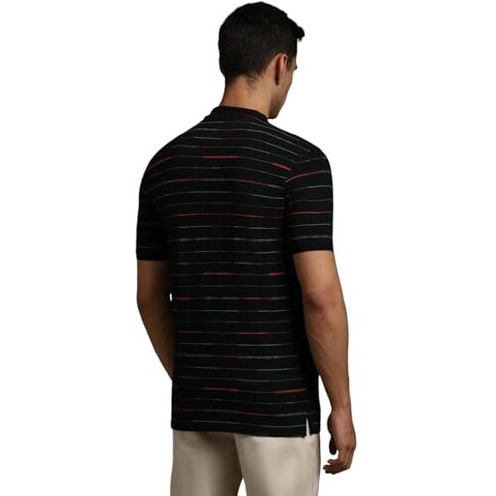 Louis Philippe Men's Solid Slim Fit T-Shirt (Lykpcslpe27914_Charcoal