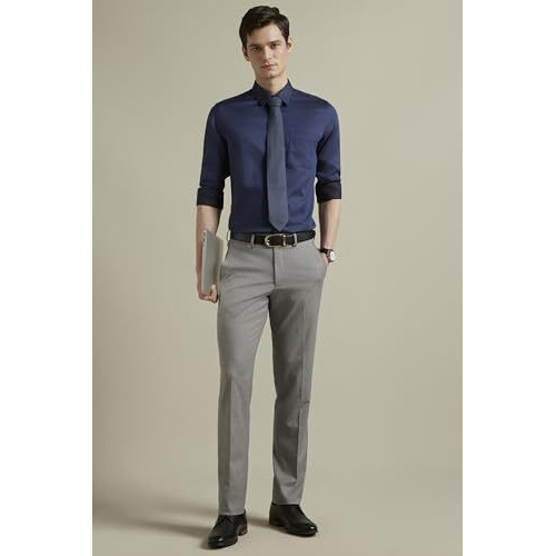 Louis Philippe Men's Regular Work Utility Pants (Lptfmrgbg24139_Grey
