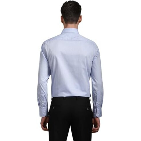 Louis Philippe Men's Solid Classic Fit Shirt (Lpsfmclpc66110_Blue