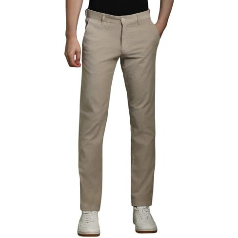 Louis Philippe Men's Slim Casual Pants (Lytfcslf842024_Beige
