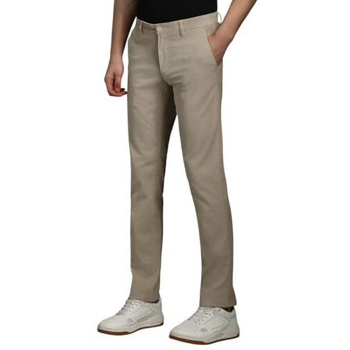 Louis Philippe Men's Slim Casual Pants (Lytfcslf842024_Beige