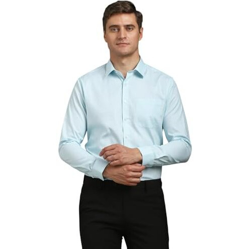 Louis Philippe Men's Regular Fit Shirt (Lpsfmslpo69734_Light Blue