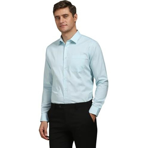 Louis Philippe Men's Regular Fit Shirt (Lpsfmslpo69734_Light Blue