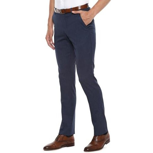 Louis Philippe Men's Slim Mid Rise Pants (Lptfmslpi71540_Light Navy, 32