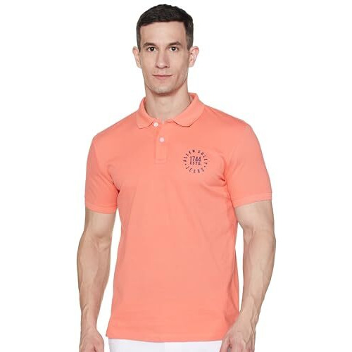 Allen Solly Men's Regular Fit T-Shirt (Alkpargfv38151_Pink