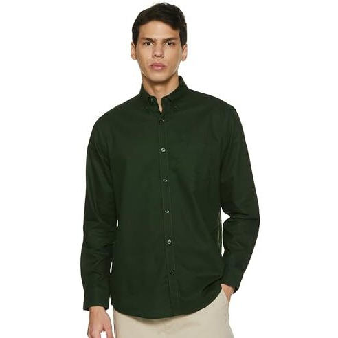 Allen Solly Men's Regular Fit Shirt (Assfqsppu89023_Green