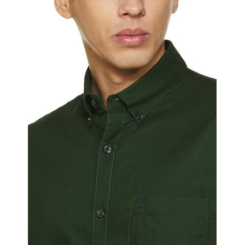 Allen Solly Men's Regular Fit Shirt (Assfqsppu89023_Green